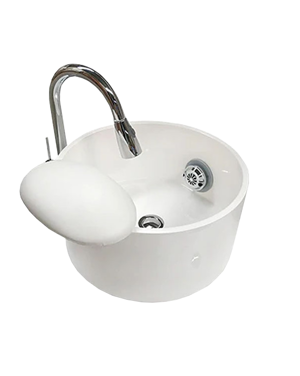 Luxury Salon Spa Pedicure Sink -White Round Porcelain Foot Spa Bowl With Drain